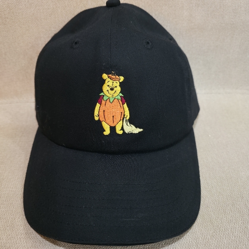 Disney Winnie the Pooh Pumpkin Pooh Bear Ball Cap Black NWT - Picture 3 of 12
